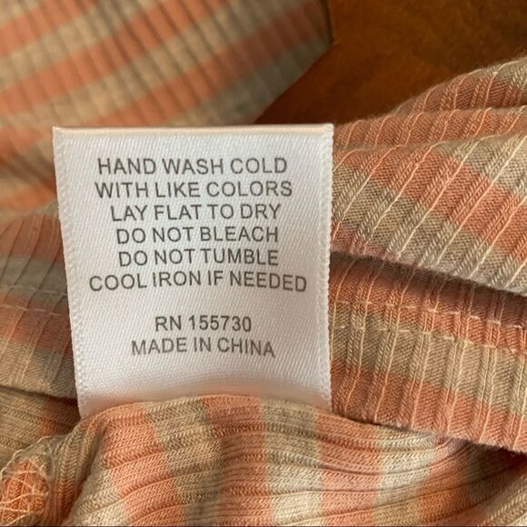 Rose + Olive Jersey Knit Open Back Stripe Tank Top - Picture 4 of 7